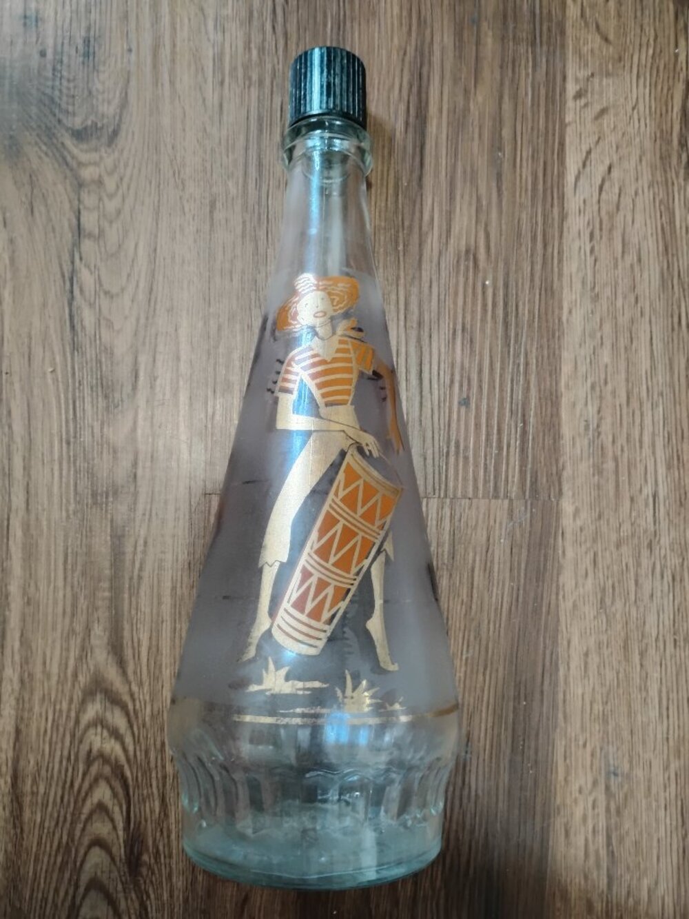 Vintage Libbey Calypso MCM Do A Little Rumba Glass Bottle Decanter